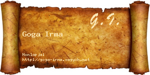 Goga Irma névjegykártya