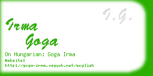 irma goga business card